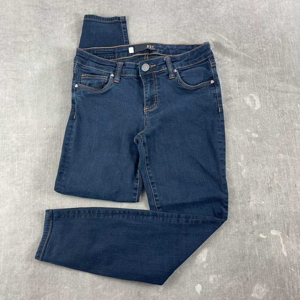 KUT From The Kloth Women 2 Blue Skinny Jeans Dark Wash Stretch Denim